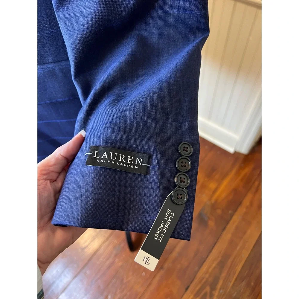 Lauren Ralph Lauren size 42S men's navy blue classic fit‎ ultra flex suit jacket